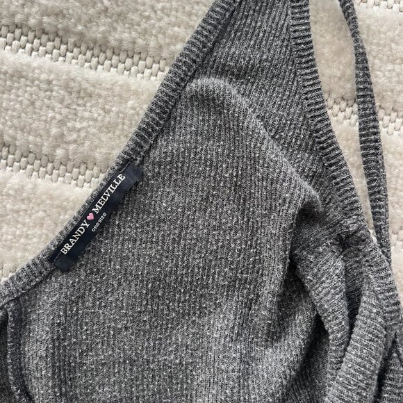 Brandy Melville Grey Ribbed Tank Top, in OS - Picture 4 of 6